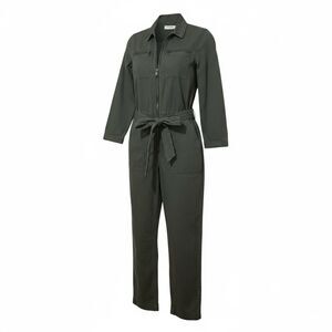 Lucky‎ Women's Size S Tie Front Jumpsuit Utility Aviator Army Green Boilersuit